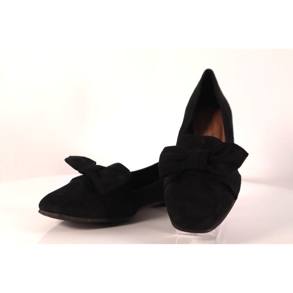 Christian Siriano by women's Black‎ Suede Bow Loafers Flats Size 6.5